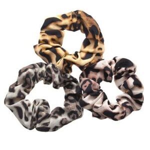 nOir Jewelry Scrunchy Bundle Set of 3 Ombré Cheetah Print Polyester Lightweight